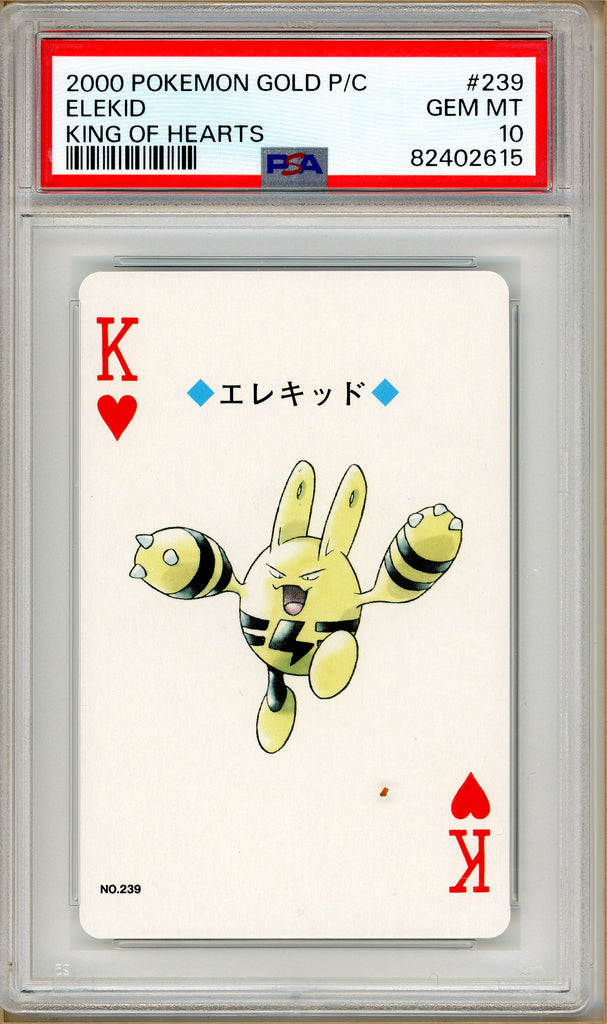 Pokémon - EleKid King of Hearts, Gold Ho-oh Back Poker Deck #239 PSA 10
