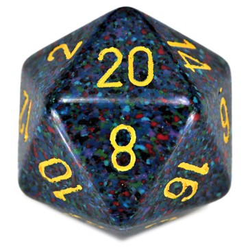 Chessex 34mm d20 Twilight with Yellow Numbers
