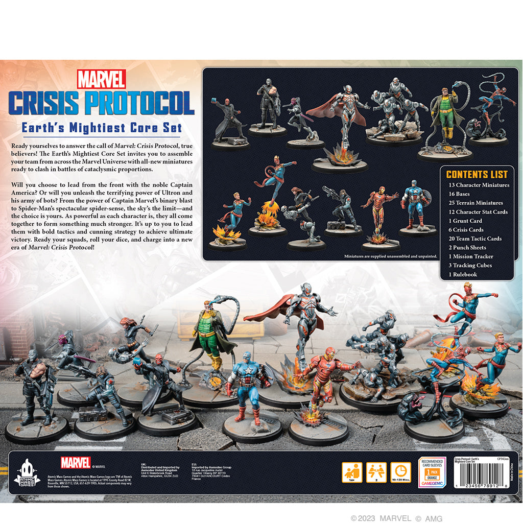 Marvel Crisis Protocol - Earth's Mightiest Core Set back of the box