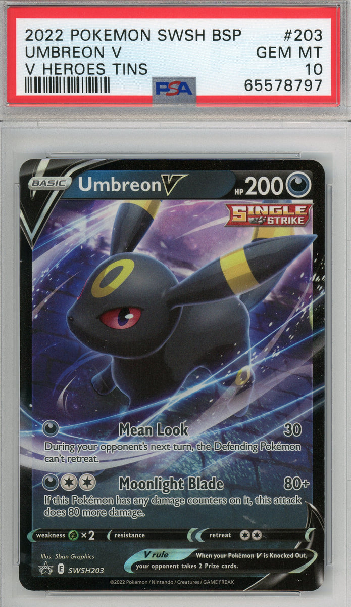 Over the Brick – Pokémon - Umbreon V Heroes Tins #203 PSA 10