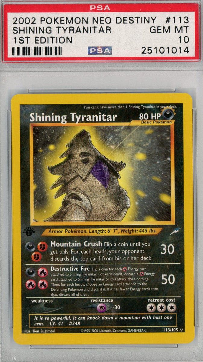 Over the Brick – Pokémon - Shining Tyranitar 1st Edition PSA 10