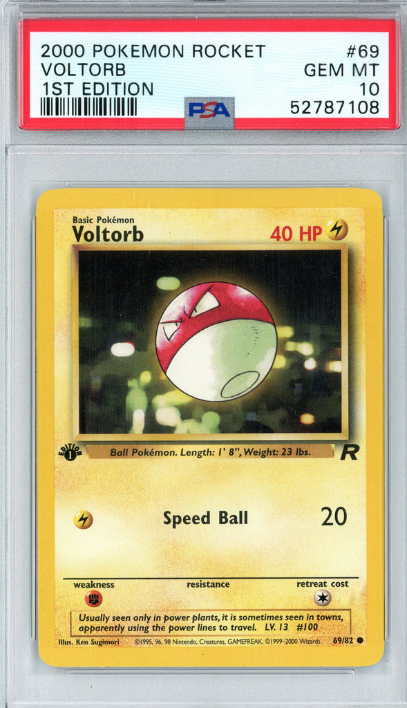 Pokémon - Voltorb Team Rocket 1st Edition #69 PSA 10 Front