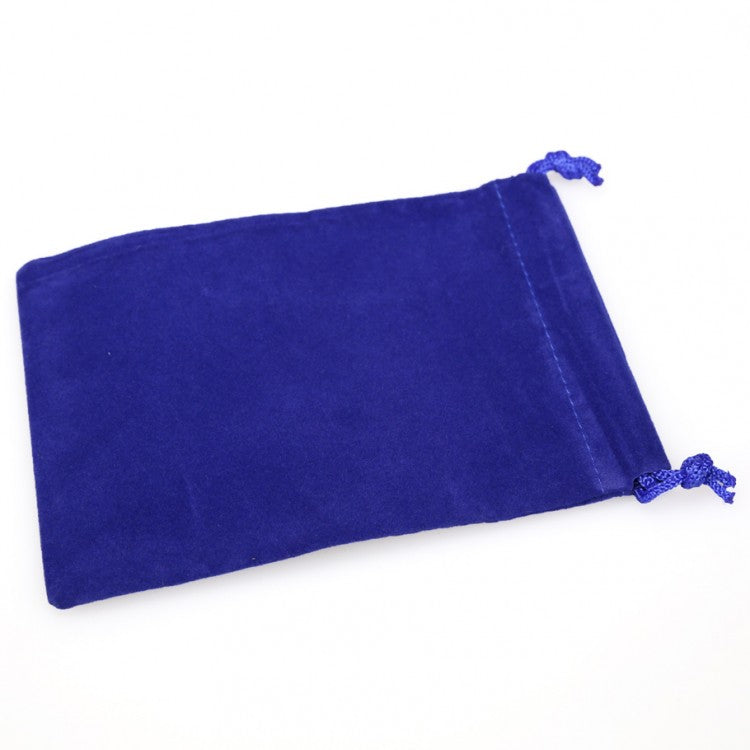 Small Royal Blue Suede Cloth Dice Bag