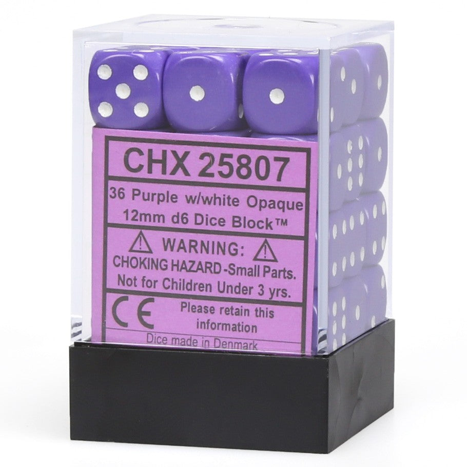 Chessex Borealis Royal Purple Dice Set - 12 Six-Sided Dice (d6) With Gold Numbers, 16mm - View #11