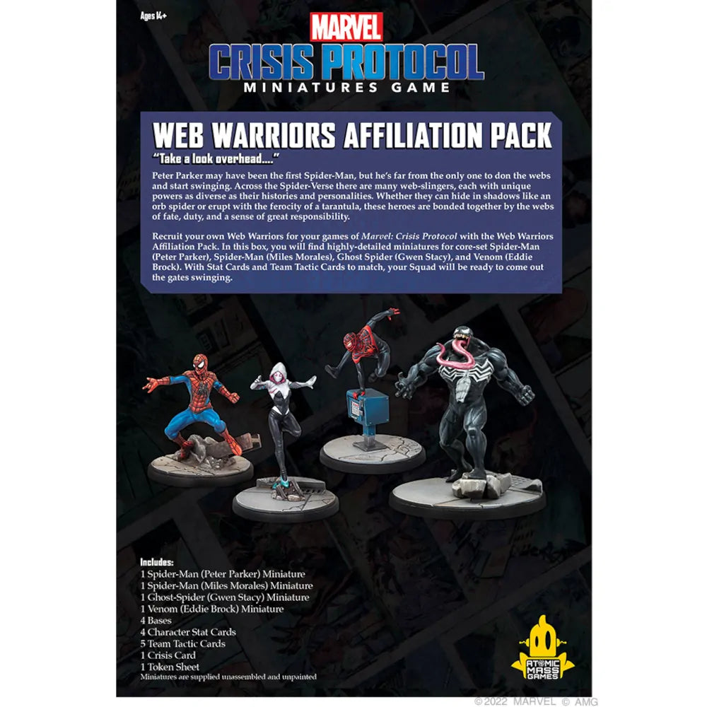 Marvel Crisis Protocol - Web Warriors Affiliation Pack back