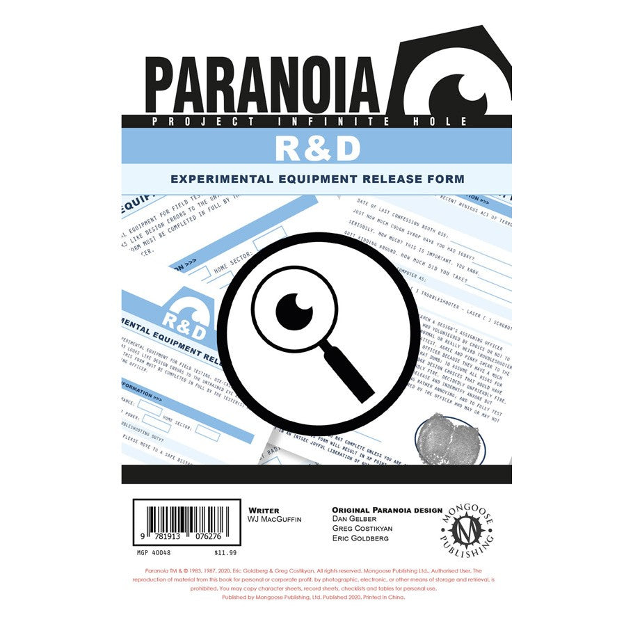 Paranoia: The R&D Equipment Pad