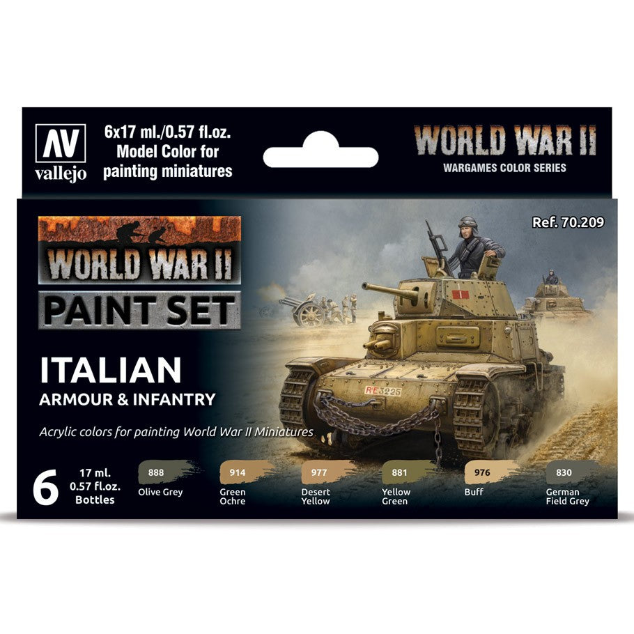 Vallejo 70209 - WWII Italian Armour & Infantry - Paint Set