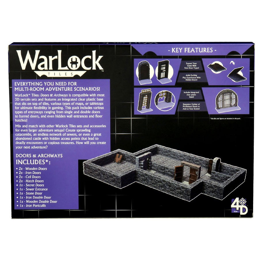Warlock Dungeon Tiles: Doors & Archways Back of the box