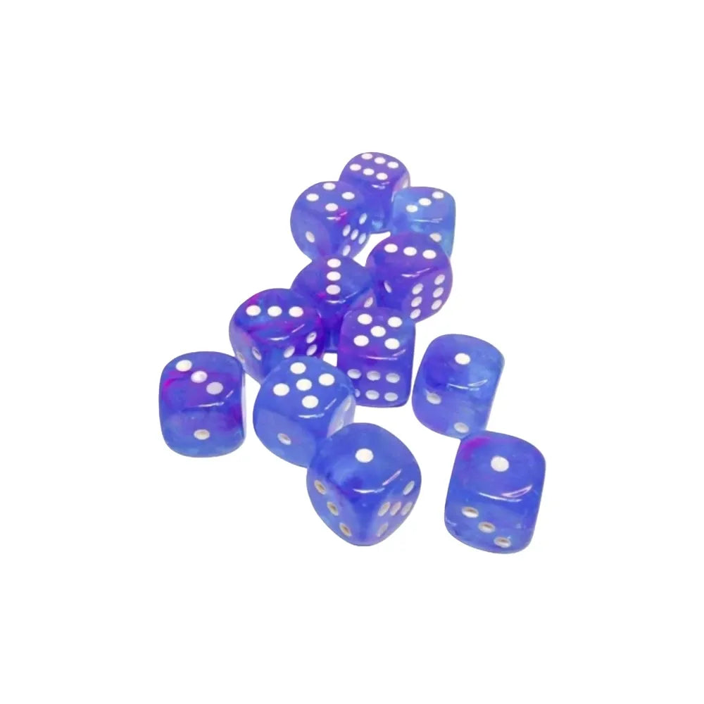 Chessex Nebula Aura with White Pips 16mm Dice Block (12 dice)