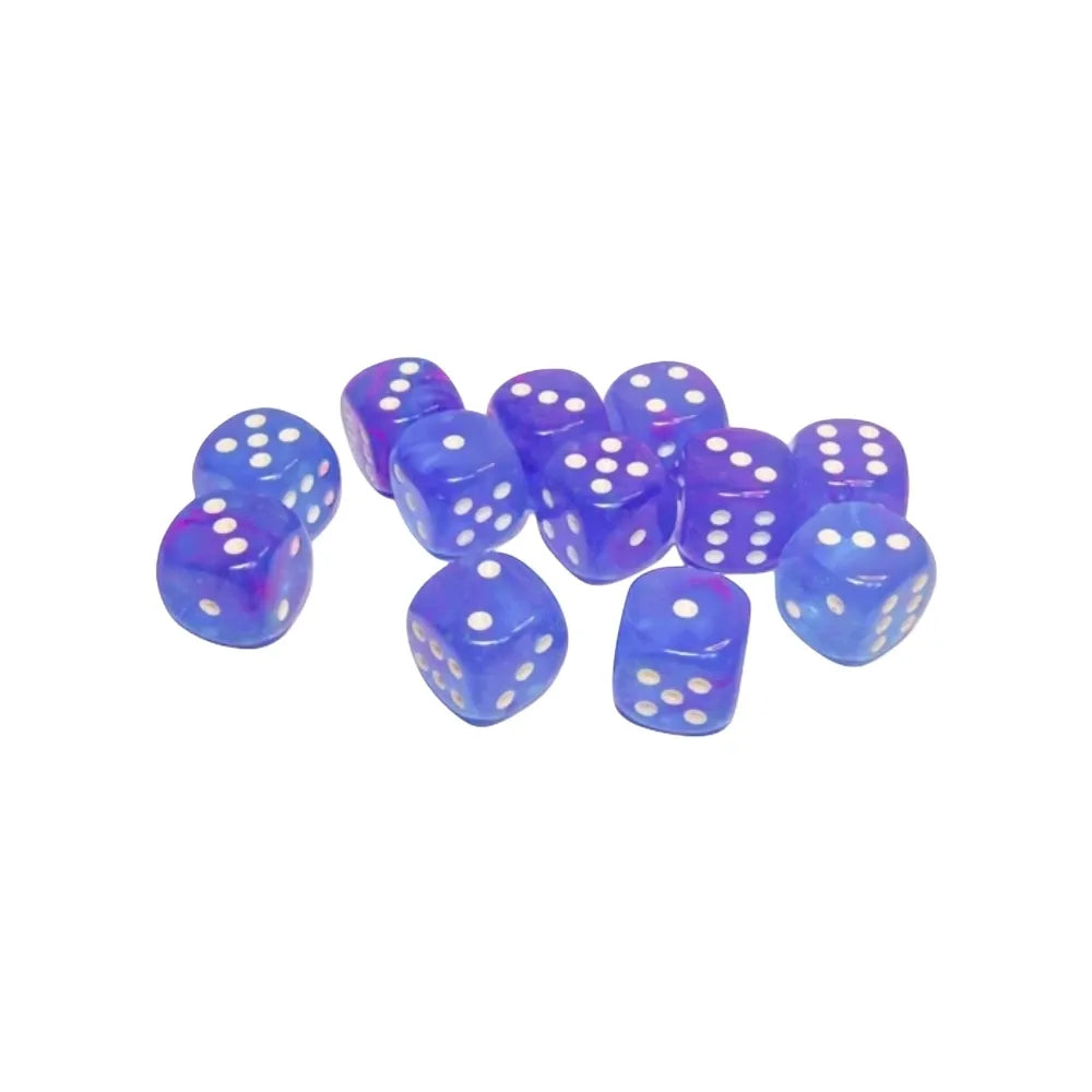 Chessex Nebula Aura with White Pips 16mm Dice Block (12 dice)
