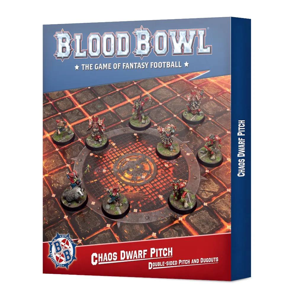 Blood Bowl - Chaos Dwarf Team Double-sided Pitch and Dugouts Set