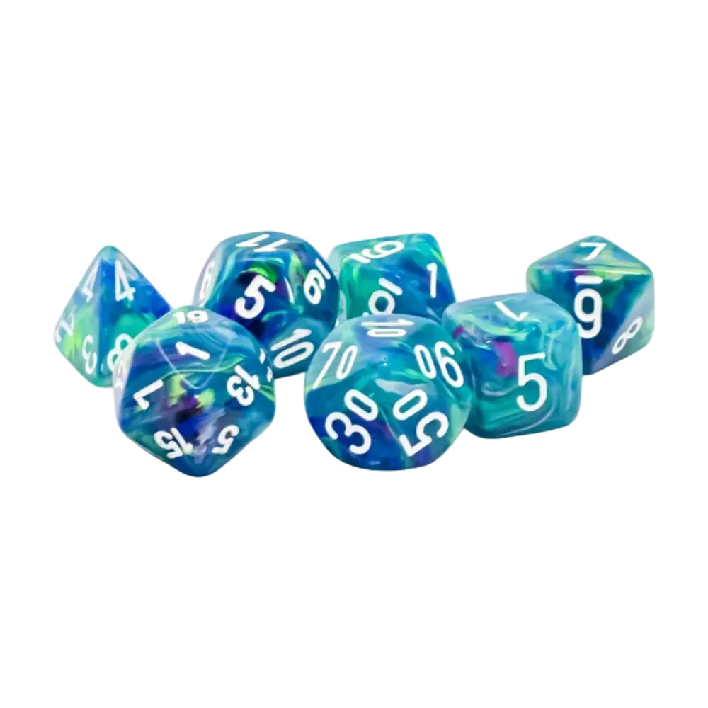 Chessex Mega-Hedral™ Festive Waterlily Polyhedral with White Numbers - Set of 7