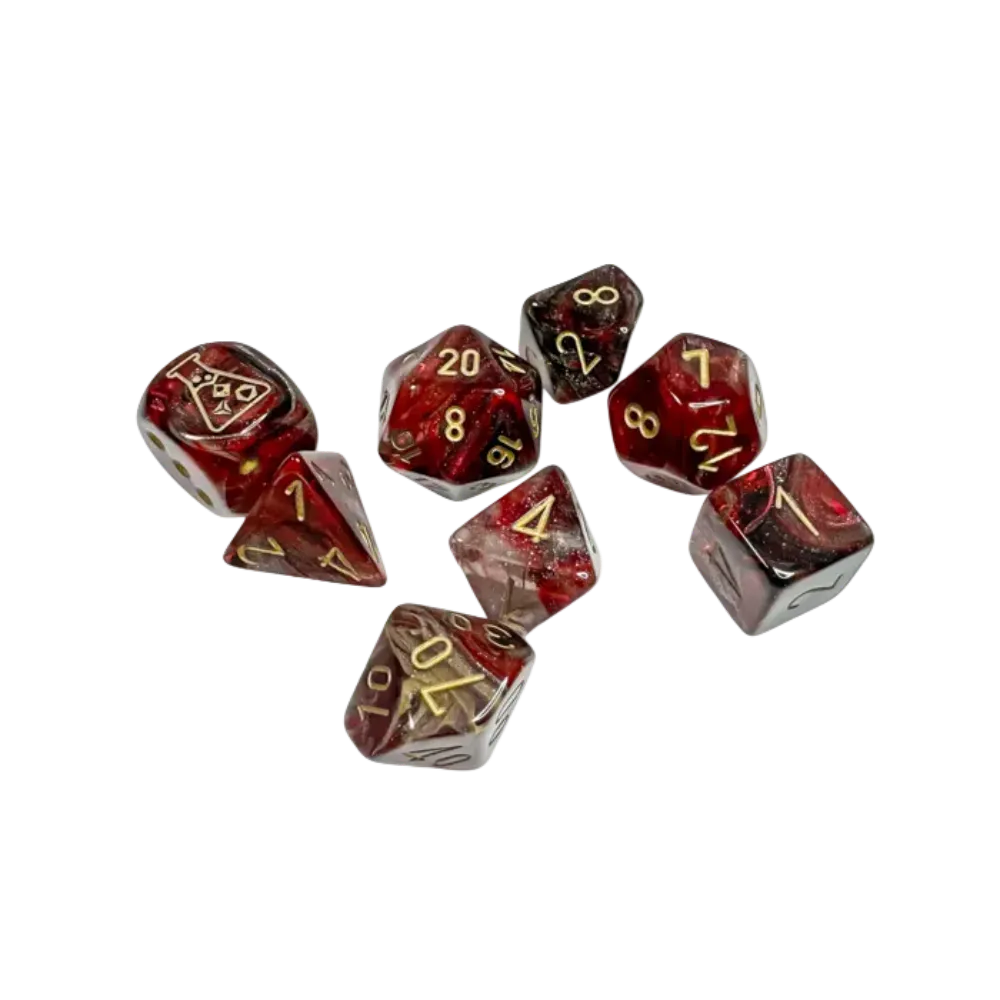 Chessex Lab Dice Borealis™ Cosmos Polyhedral Luminary with Gold Numbers - Set of 7
