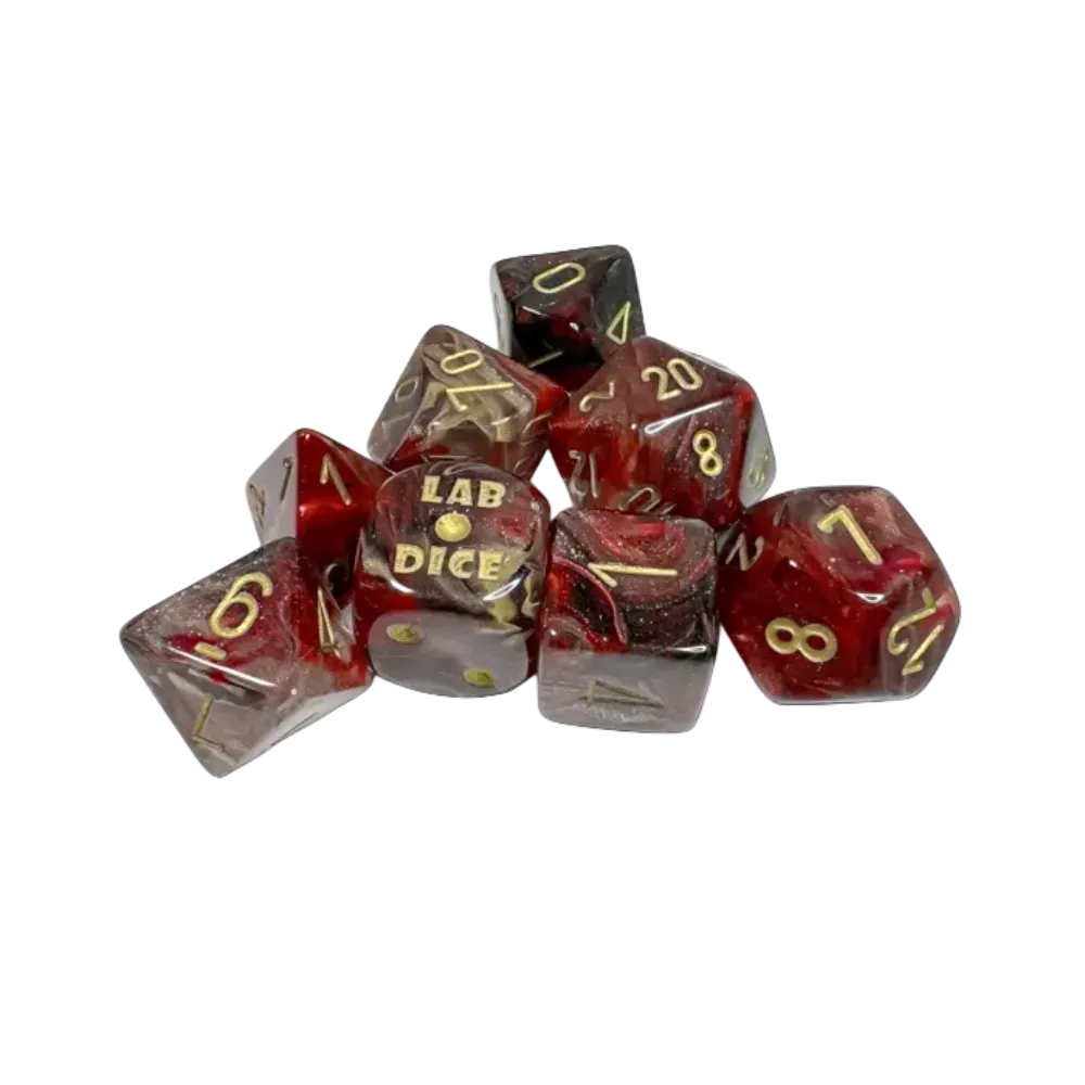 Chessex Lab Dice Borealis™ Cosmos Polyhedral Luminary with Gold Numbers - Set of 7