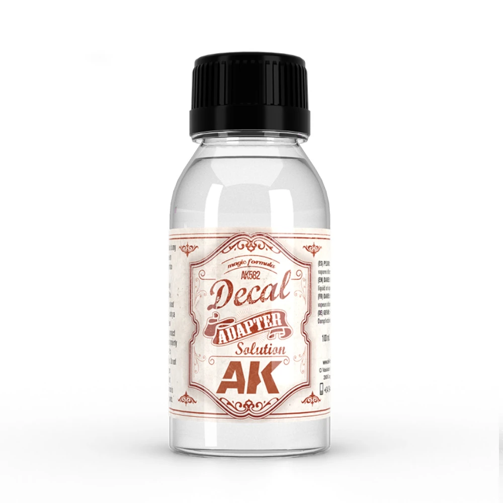 Insert Sticker Solution Over the Brick – AK Interactive: Decal Adapter Solution (100ml Bottle)