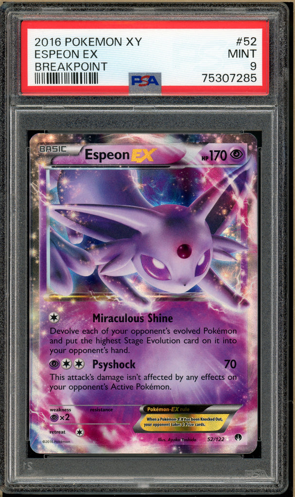 Pokémon - Espeon EX, XY Breakpoint #52 PSA 9 front