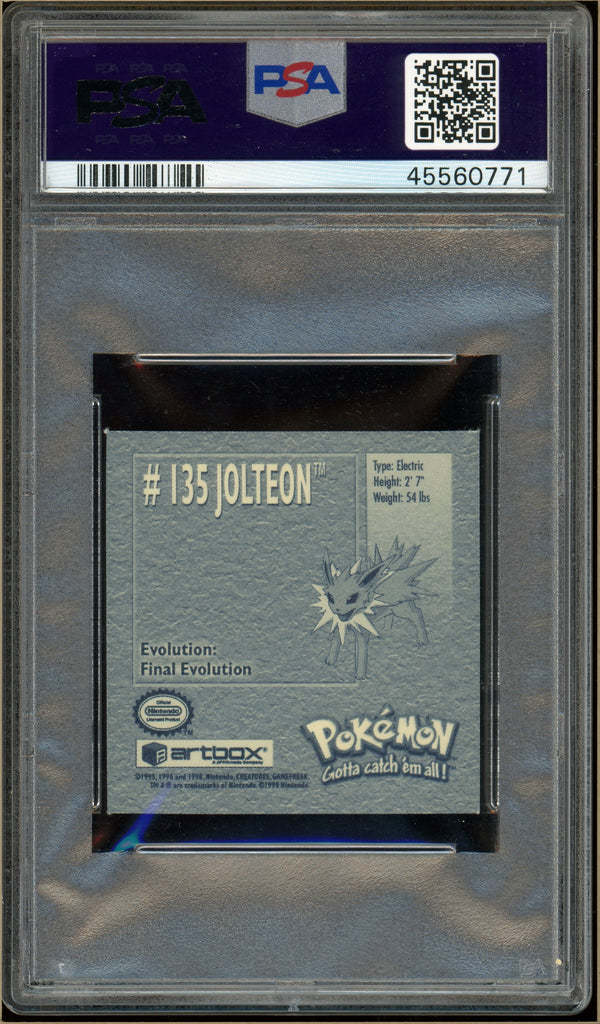 Pokémon - Jolteon, Stickers Series 1 #135 PSA 8 back