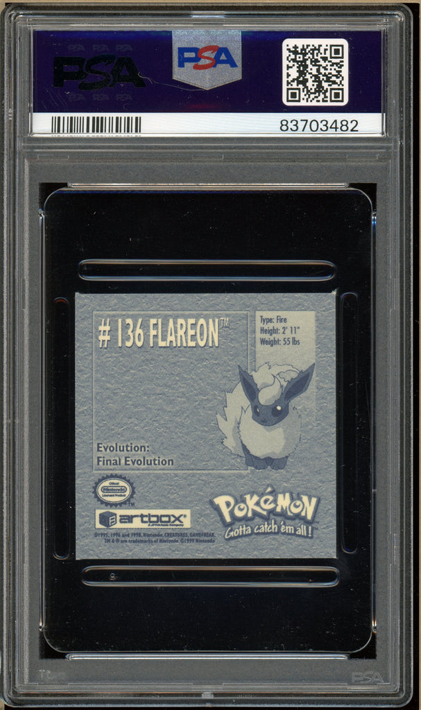 Pokémon - Flareon, Stickers Series 1 #136 PSA 9 back