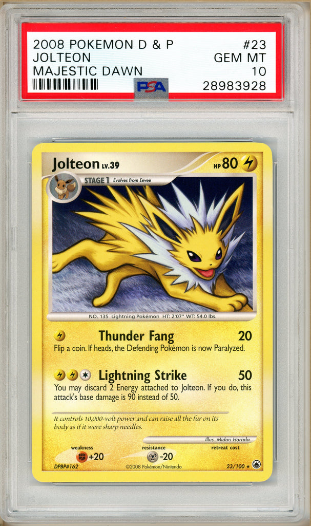 Pokémon - Jolteon, Majestic Dawn #23 PSA 10 Front