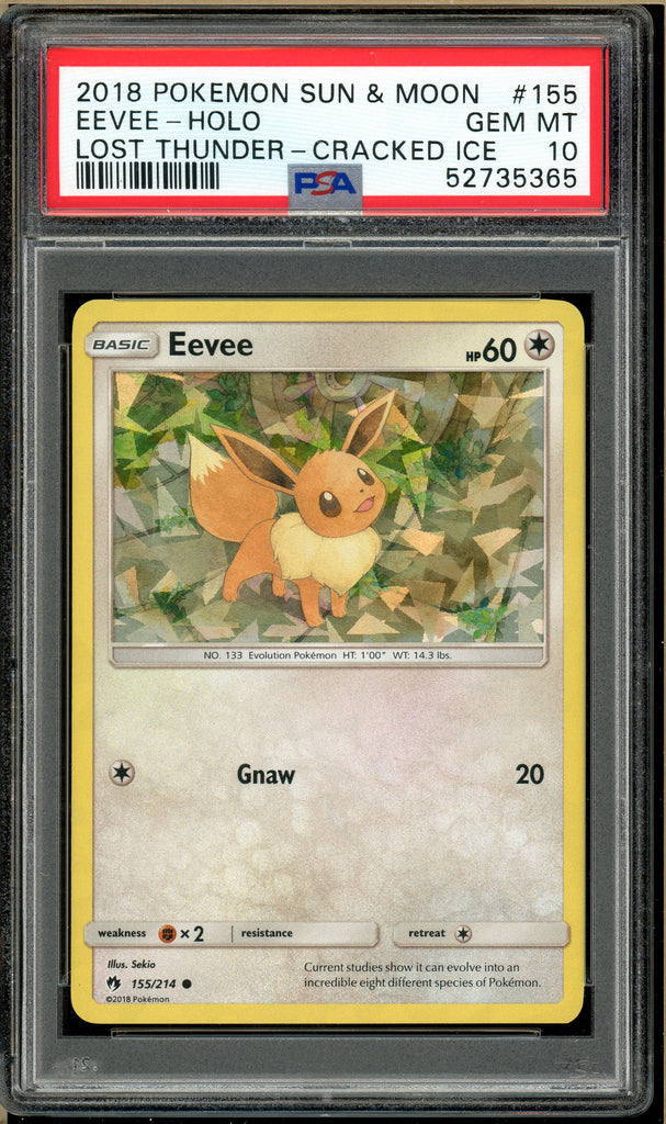 Pokémon - Eevee Holo Cracked Ice #155 PSA 10 Front