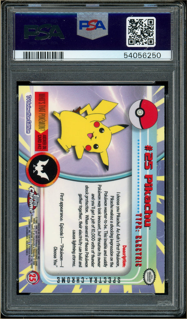 Pokémon - Pikahu Topps Pokemon TV Spectra #25 PSA 10 Back