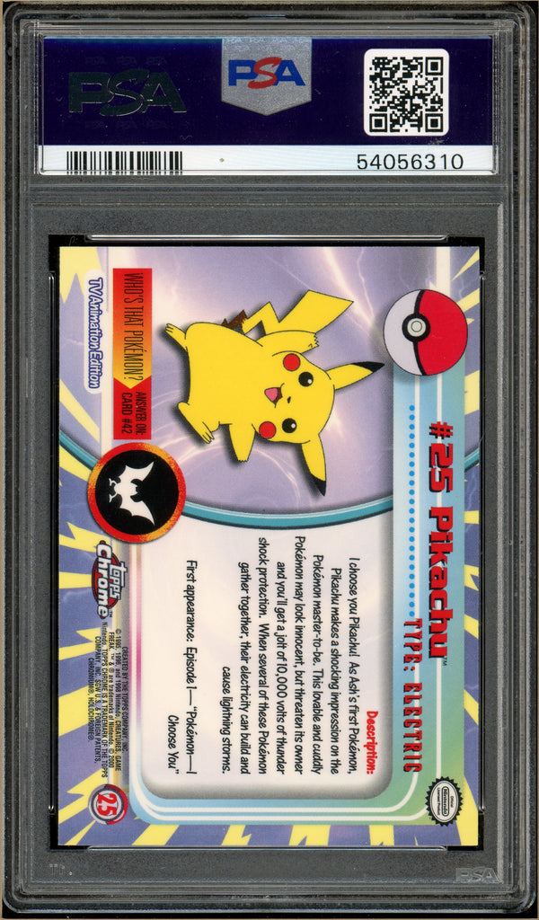 Pokémon - Pikachu Topps Pokemon TV #25 PSA 10 Back