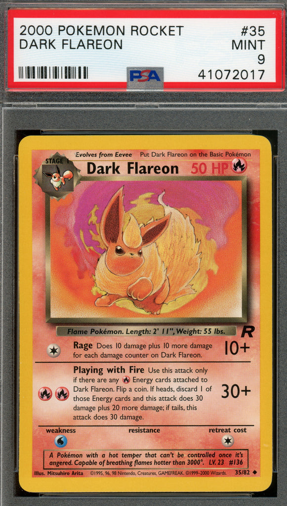 Pokémon - Dark Flareon - Team Rocket 1st Edition #35 PSA 9Pokémon - Dark Flareon - Team Rocket #35 PSA 9