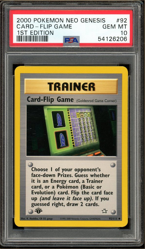 Pokémon - Flip Game - Neo Genesis 1st Edition #1 PSA 10 Front