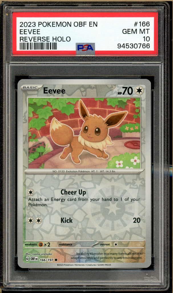 Pokémon - Eevee, Obsidian Flames Reverse Holo #166 PSA 10