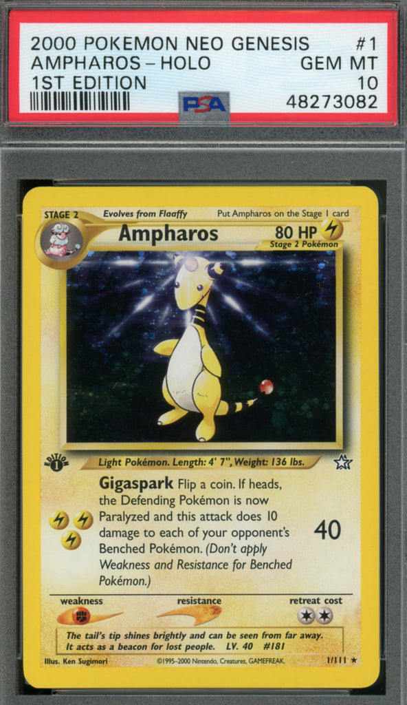Pokémon - Ampharos Holo - Neo Genesis 1st Edition #1 PSA 10