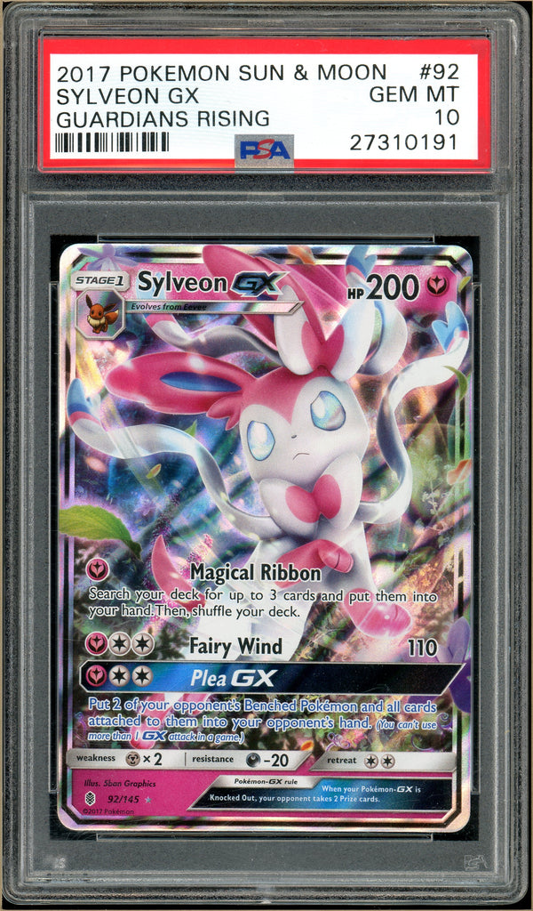 Pokémon - 2017 Sylveon GX Guardian Rising #92 PSA 10 Front