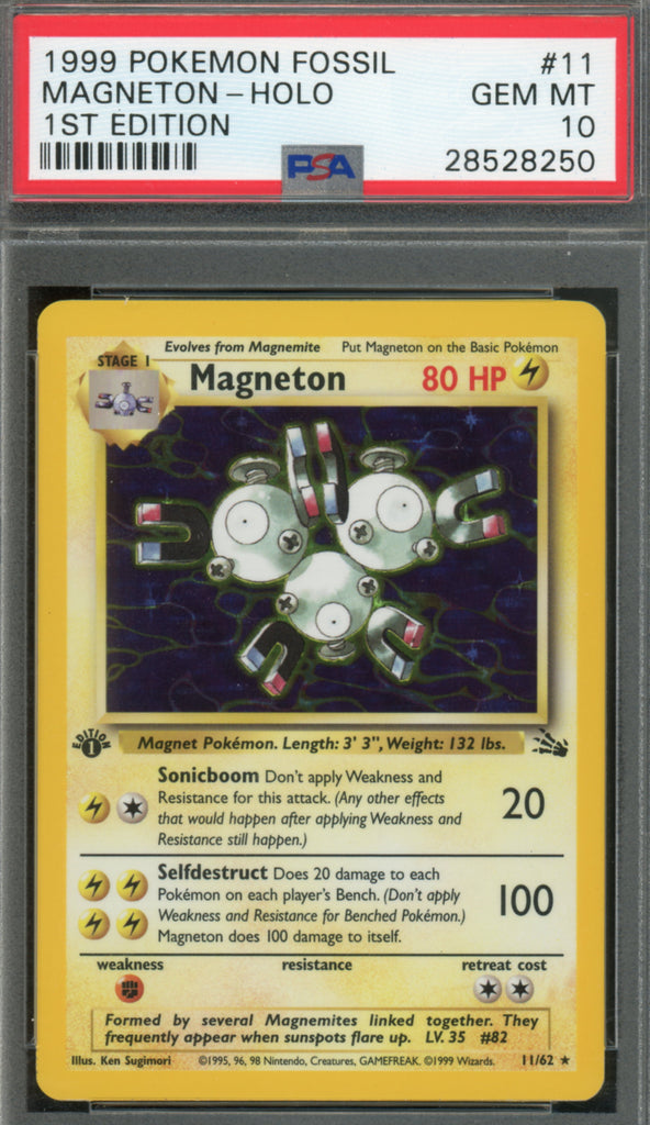 Pokémon - Magneton Holo - Fossil 1st Edition #11 PSA 10