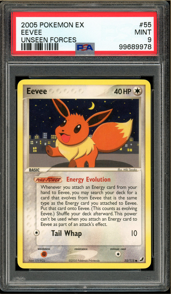 Pokémon - 2005 Eevee Unseen Force #55 PSA 9 Front