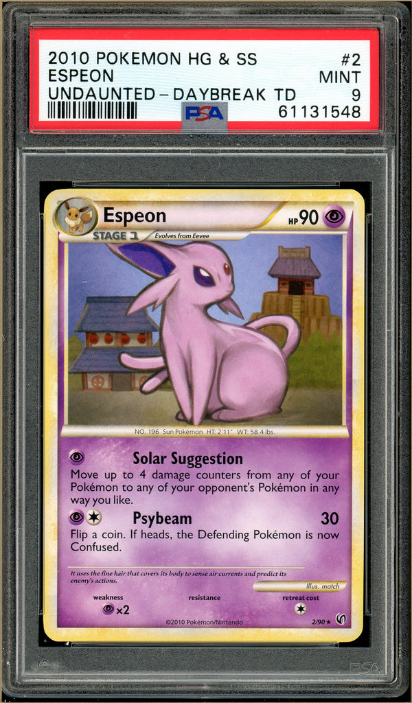 Pokémon - Espeon Undaunted Daybreak Theme Deck #2 PSA 9 Front