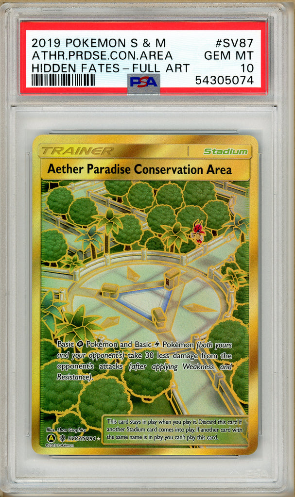 Pokémon - Aether Paradise Conservation Area Hidden Fates #SV87 PSA 10