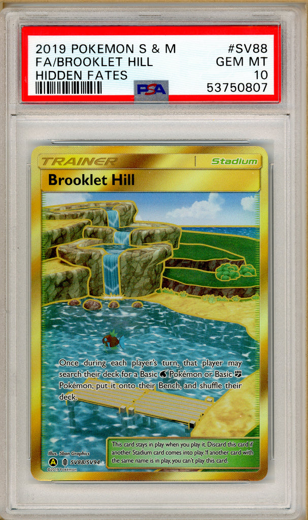 Pokémon - Brooklet Hill Hidden Fates #SV88 PSA 10 front