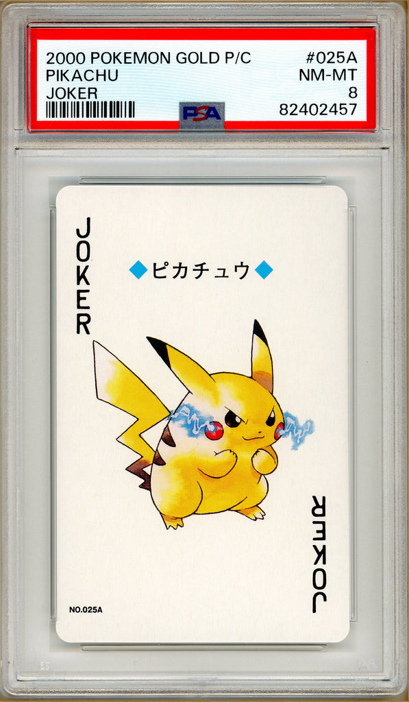 Pokémon - Pikachu Joker, Gold Ho-oh Back Poker Deck #25A PSA 8 front