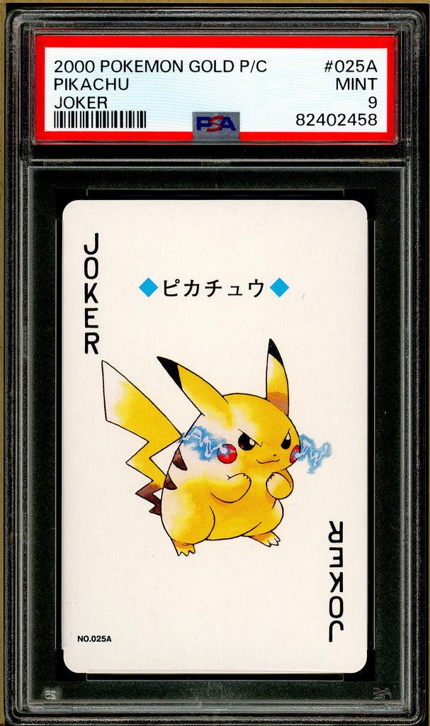 Pokémon - Pikachu Joker, Gold Ho-oh Back Poker Deck #25A PSA 9 front