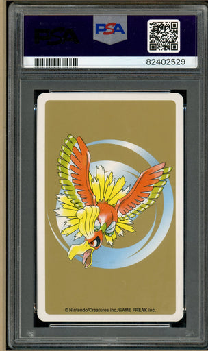 Pokémon - Quilava 7 of Clubs, Gold Ho-oh Back Poker Deck #156A PSA 10 back
