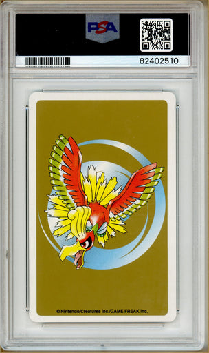 Pokémon - Bayleef 4 of Clubs, Gold Ho-oh Back Poker Deck #153A PSA 10 back