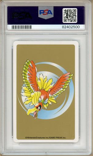 Pokémon - Chikorita Ace of Clubs, Gold Ho-oh Back Poker Deck #152 PSA 10 back