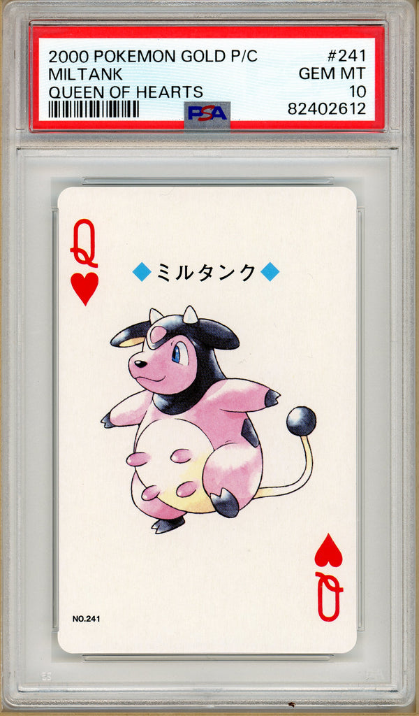 Pokémon - Miltank Queen of Hearts, Gold Ho-oh Back Poker Deck #241 PSA 10