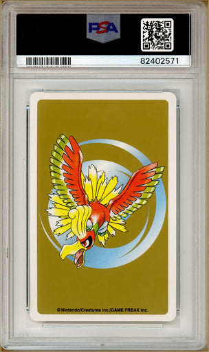 Pokémon - Ariados Queen of Diamonds, Gold Ho-oh Back Poker Deck #168 PSA 10 back