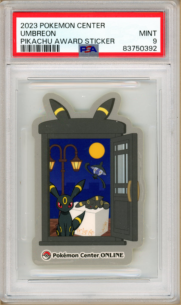 Pokémon - Pokemon Center Umbreon Pikachu Award Sticker PSA 9 front