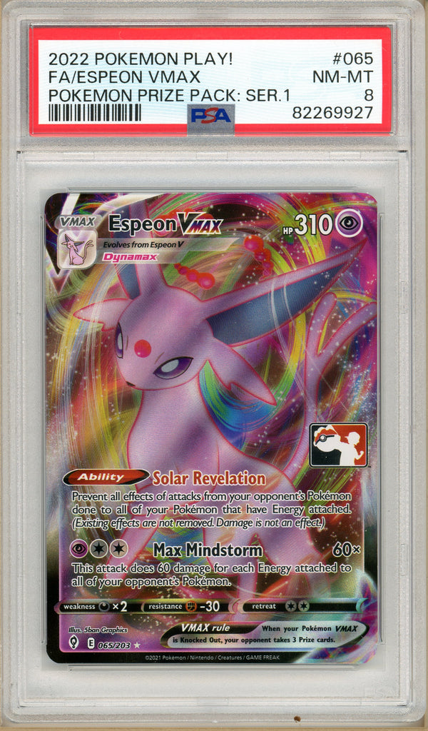 Pokémon - Espeon VMAX Prize Pack PSA 8 front