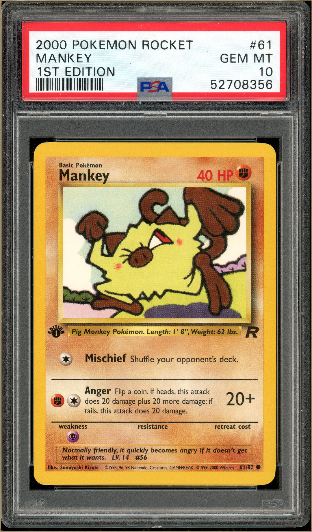 1995 mankey pokemon card Over the Brick – Pokémon - Mankey