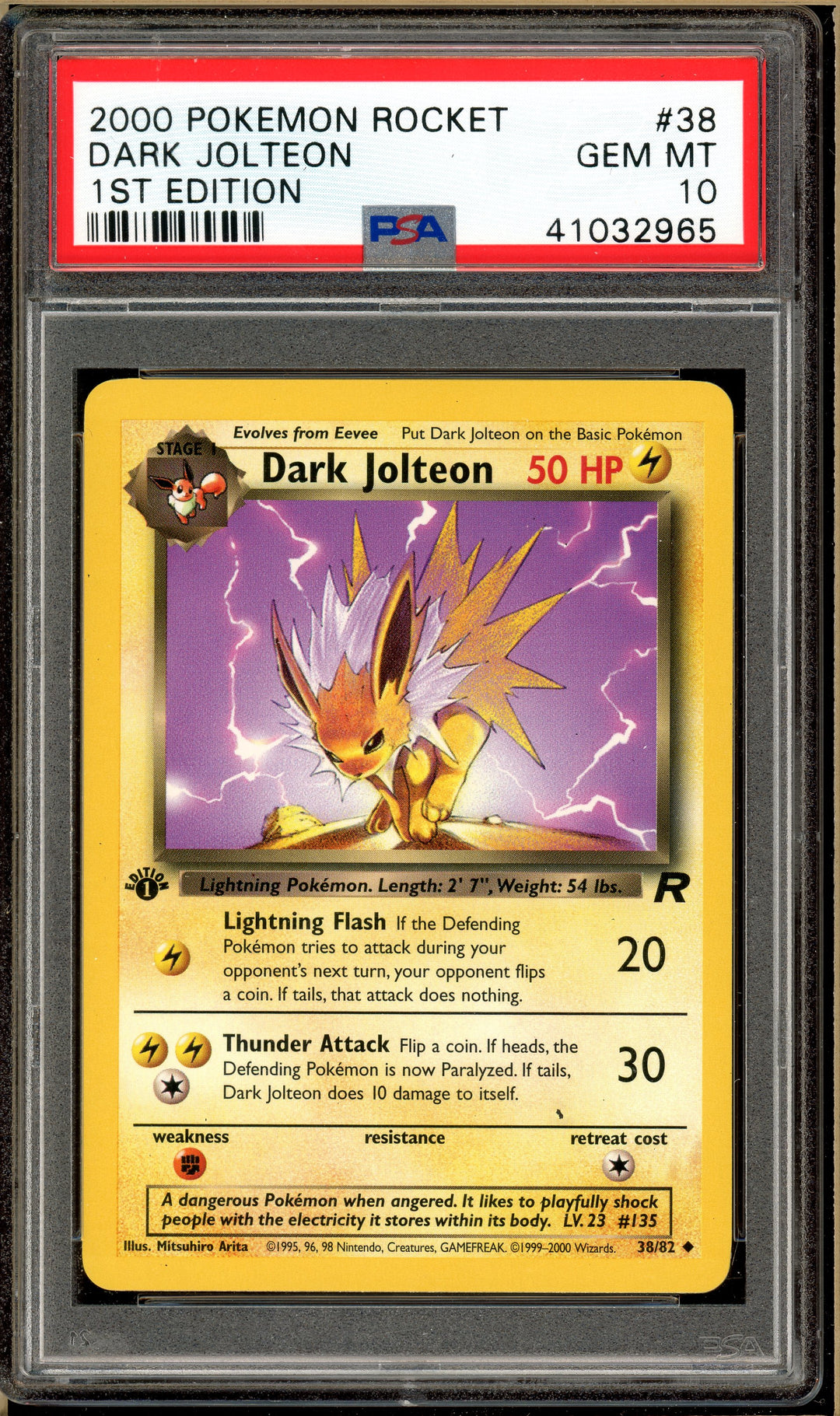 pokemon card dark jolteon 1st Edition Dark Jolteon PL Vintage 38/82 Team Rocket Pokemon Card