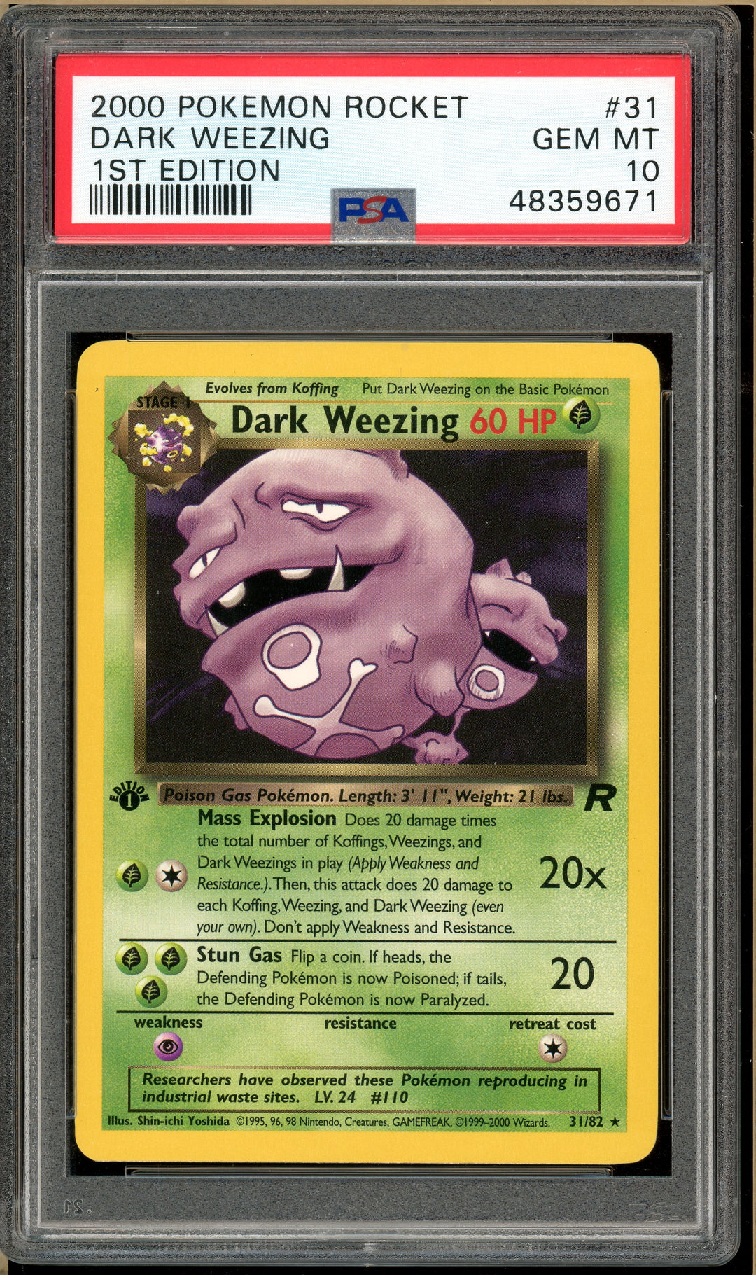 1st edition team rocket pokemon cards 2000 #31 Dark Weezing PSA 10 Pokemon Red and Blue Pokemon & One Piece Quantity:6 Packs clearance_candidate