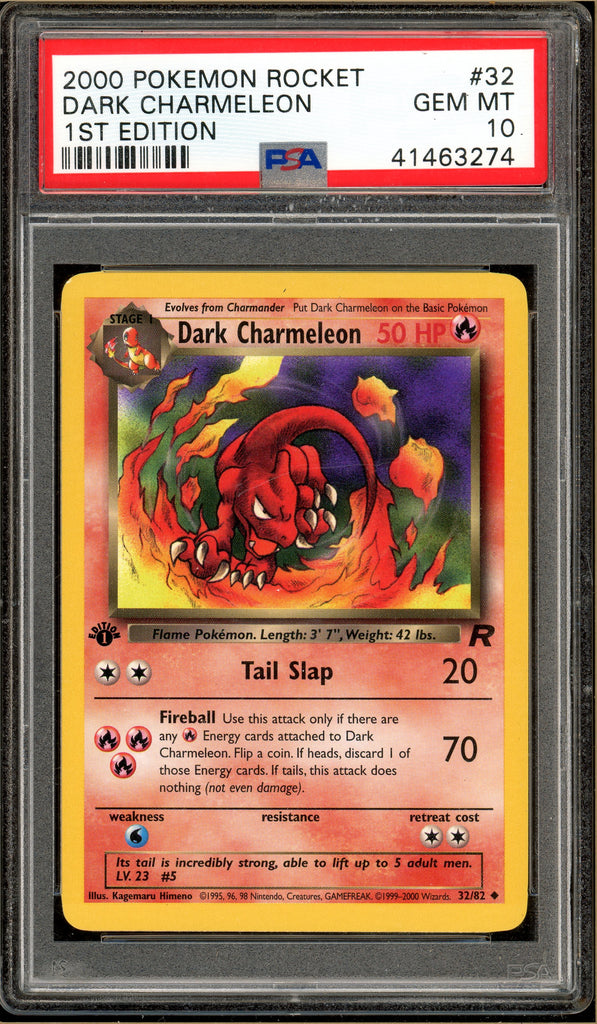 charmeleon first edition card PSA 10 GEM MINT 1999 Pokemon Game 1st Base Set 24 Perfect for collectors and enthusiasts. Over the Brick Pokmon