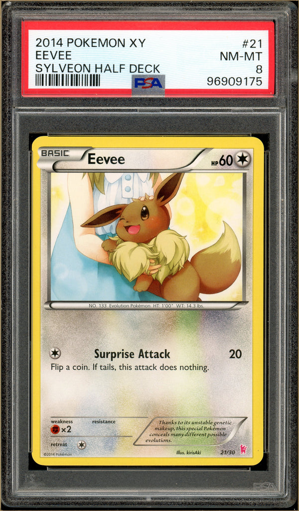 Pokémon - Eevee, Sylveon Half Deck #21 PSA 8 Front